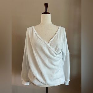 Miss Sparkling cross-cross knit top, White, size Large